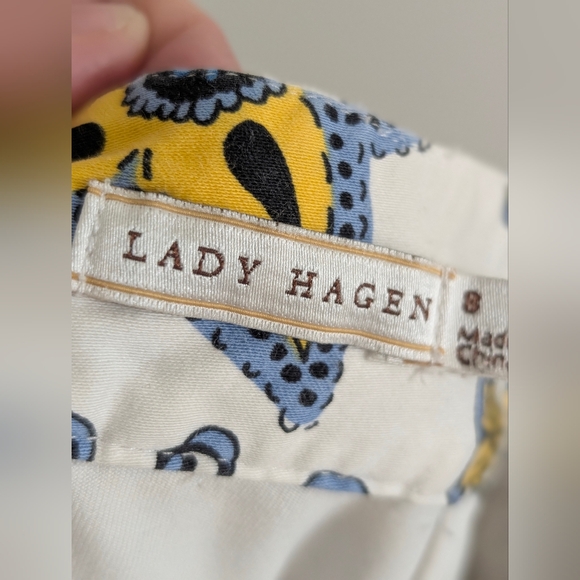 Lady Hagen Floral Golf Skort Size 8 Blue Yellow Athleisure Garden Girl - Picture 2 of 8